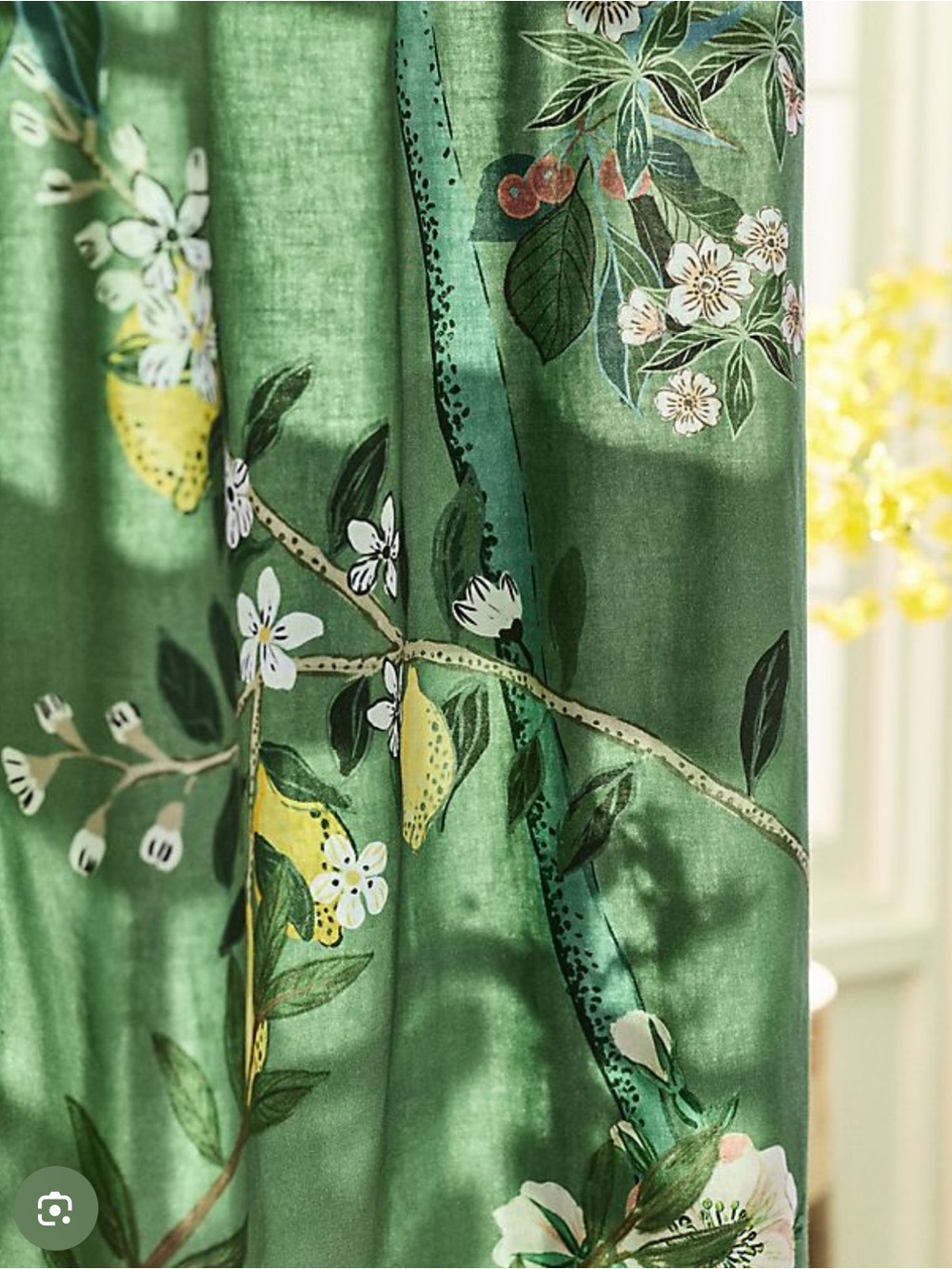 Anthropologie Wynnie Cotton Printed Curtain Single